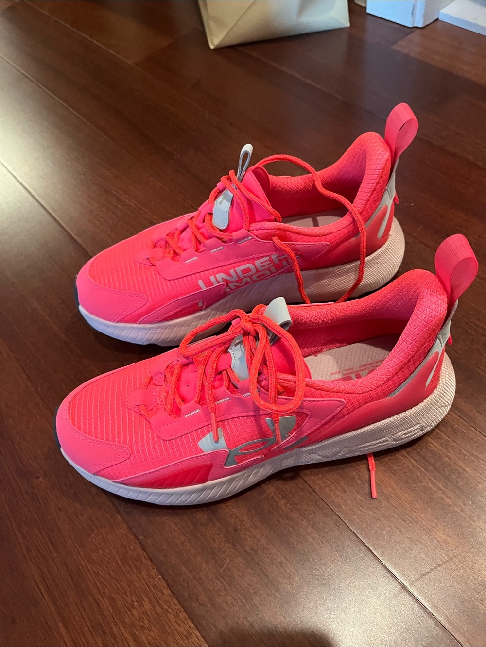 Under Armour Men’s Neon Pink Lace-Up Athletic Sneakers